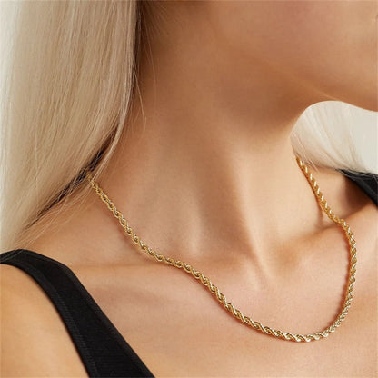 Rope Chain Necklace | 14K Gold Plated Stainless Steel with Hypoallergenic Design 5