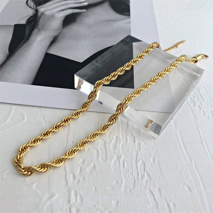 Rope Chain Necklace | 14K Gold Plated Stainless Steel with Hypoallergenic Design 7