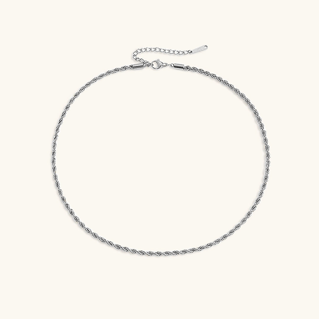 Rope Chain Necklace | 14K Gold Plated Stainless Steel with Hypoallergenic Design 9