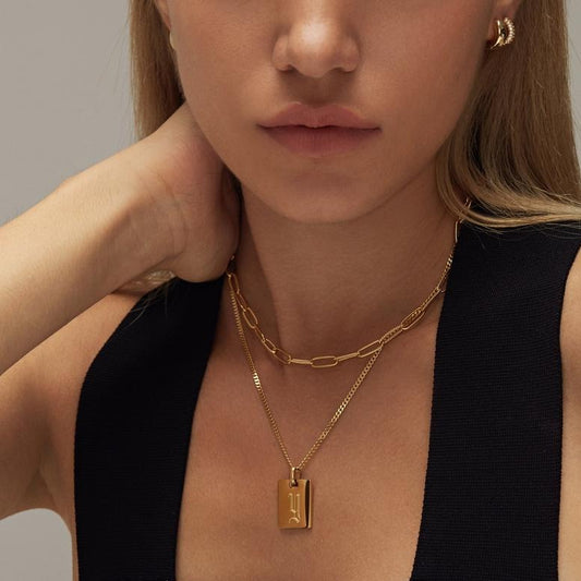 Rope Link Necklace | Adjustable 18K Gold Plated Stainless Steel 0