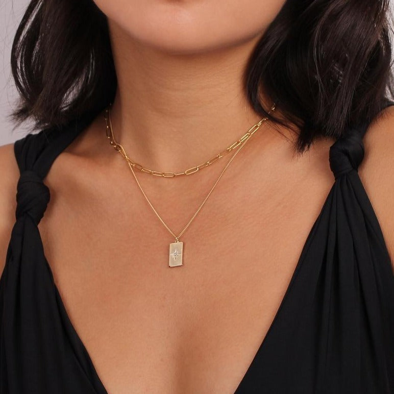 Rope Link Necklace | Adjustable 18K Gold Plated Stainless Steel 2