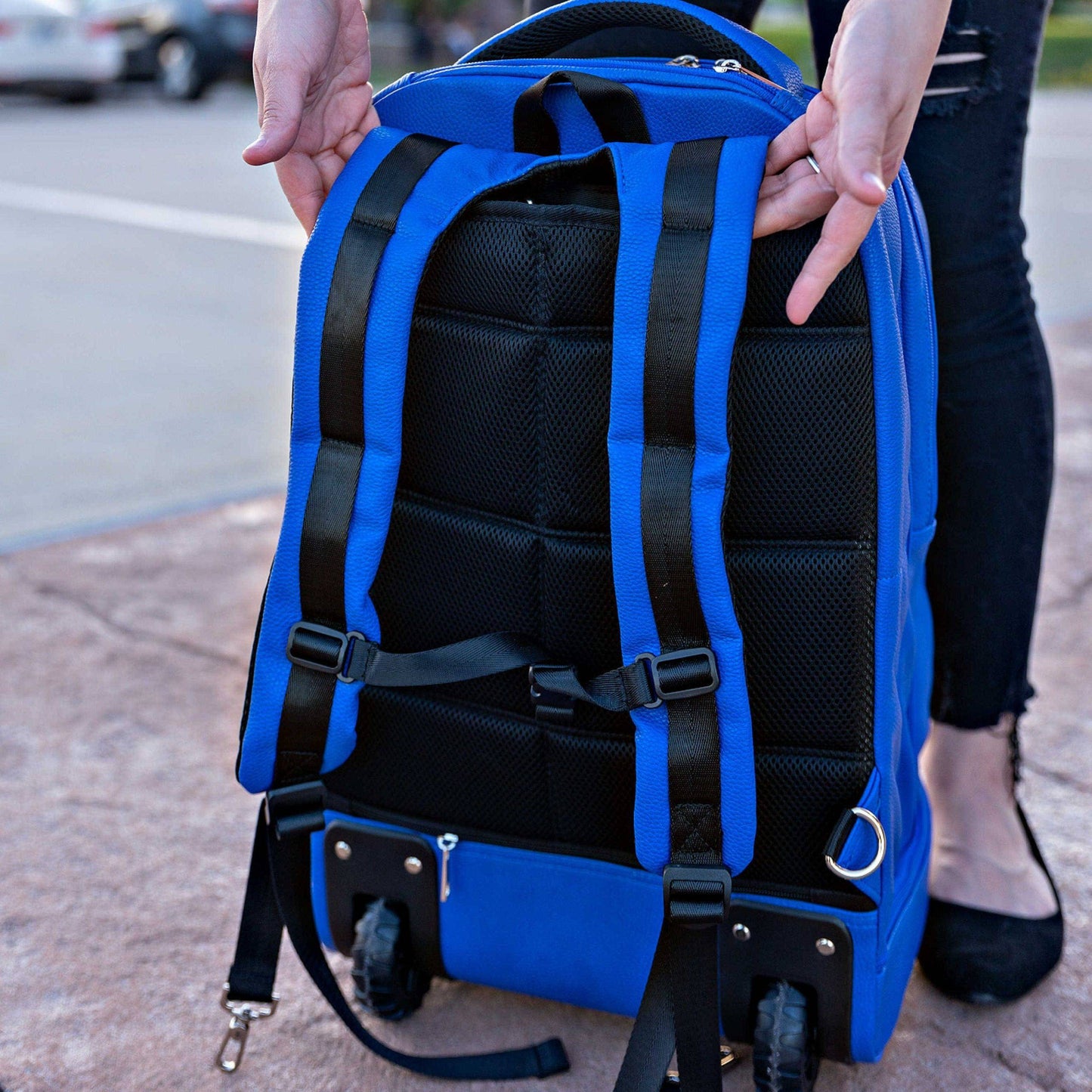 Royal Blue Leather Carry-On Roller Bag (Only 150 Made)