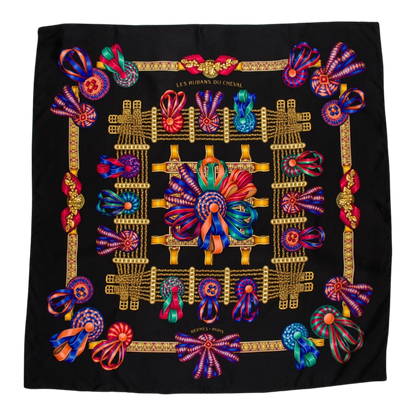 Rubans du Cheval Noir Vintage Silk Scarf Crossbody Bag