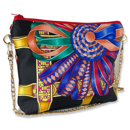 Rubans du Cheval Noir Vintage Silk Scarf Crossbody Bag