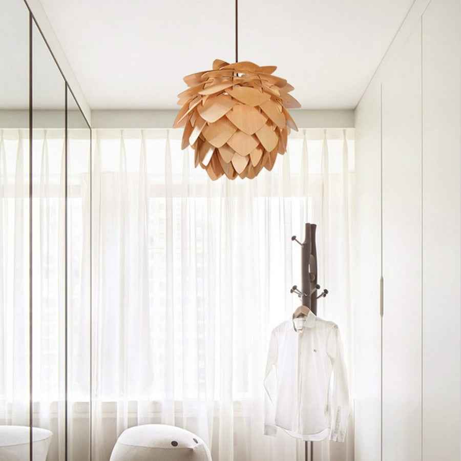 Rustic Wooden Pendant Lamp | Handcrafted Pine Design for Cozy Ambiance 3