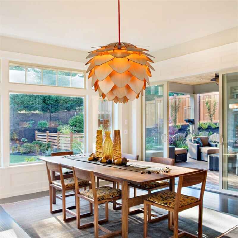 Rustic Wooden Pendant Lamp | Handcrafted Pine Design for Cozy Ambiance 5