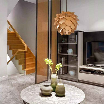 Rustic Wooden Pendant Lamp | Handcrafted Pine Design for Cozy Ambiance 6