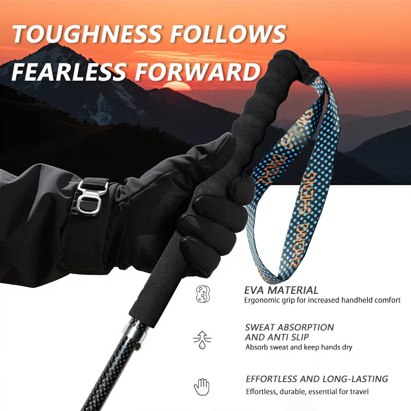 Carbon Fiber Hiking Poles Telescopic 2 Pack Lightweight