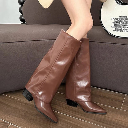 AOIFE | Bottes genoux repliables en éco-cuir