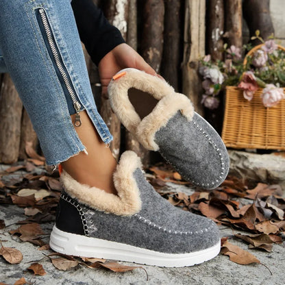 KIONA | Patchwork Eco-Suede Winter Booties