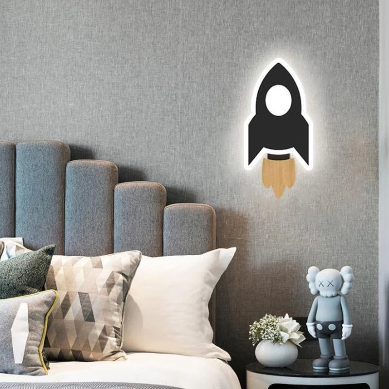 Cartoon Rakete Led Wand Lampe