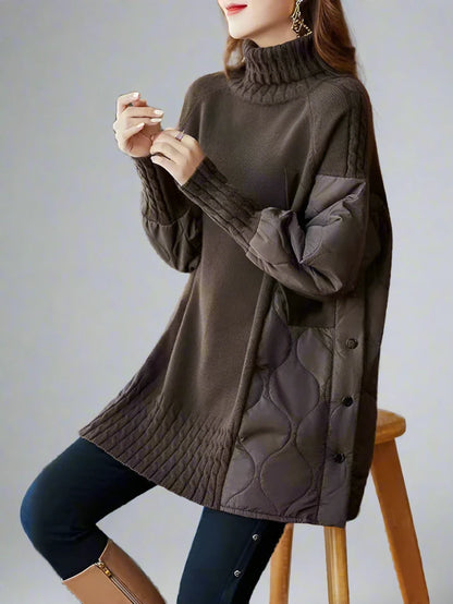 BEVERLY | Pullover ampio con collo alto impiombato