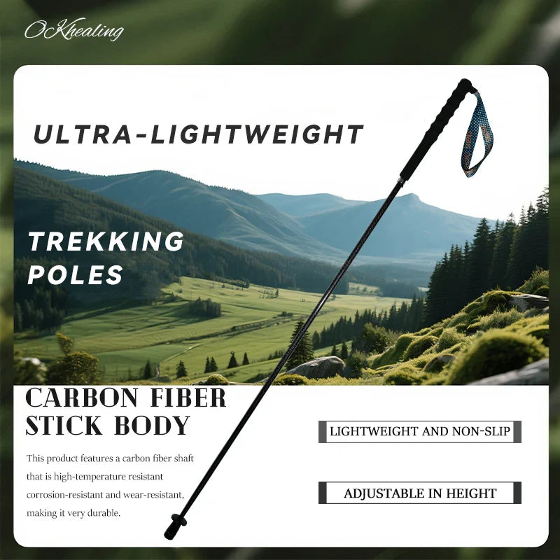 Carbon Fiber Hiking Poles Telescopic 2 Pack Lightweight