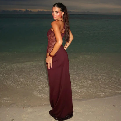 Lace Bodysuit Maxi Jurk