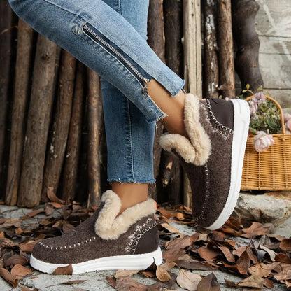 KIONA | Patchwork Eco-Suede Winter Booties