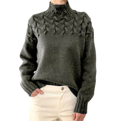 Vintage Twist Knit Turtleneck | CECELIA