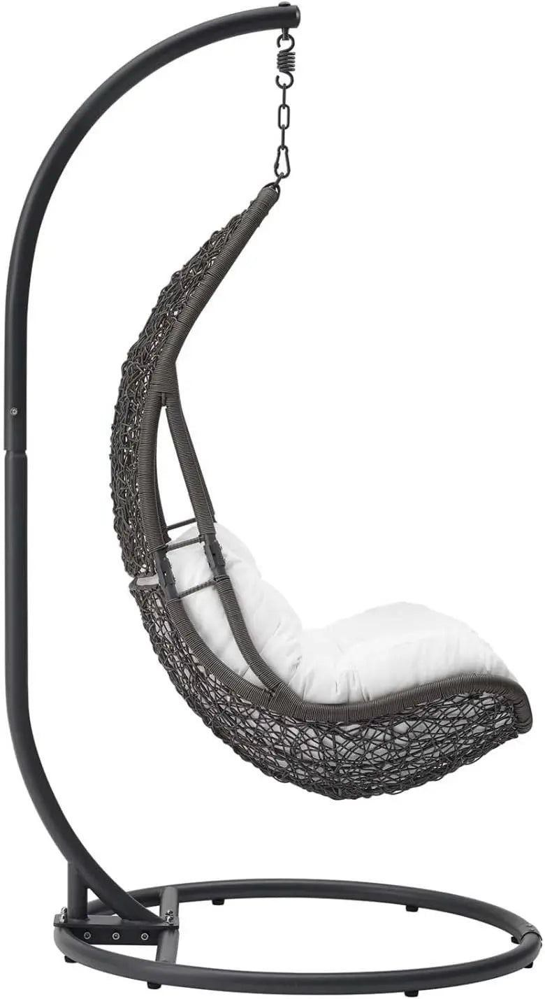 Ensemble de chaise balançoire en rotin tressé Modway Abate pour extérieur avec support