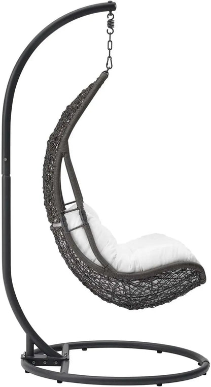 Ensemble de chaise balançoire en rotin tressé Modway Abate pour extérieur avec support