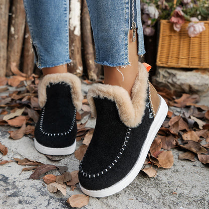 KIONA | Patchwork Eco-Suede Winter Booties