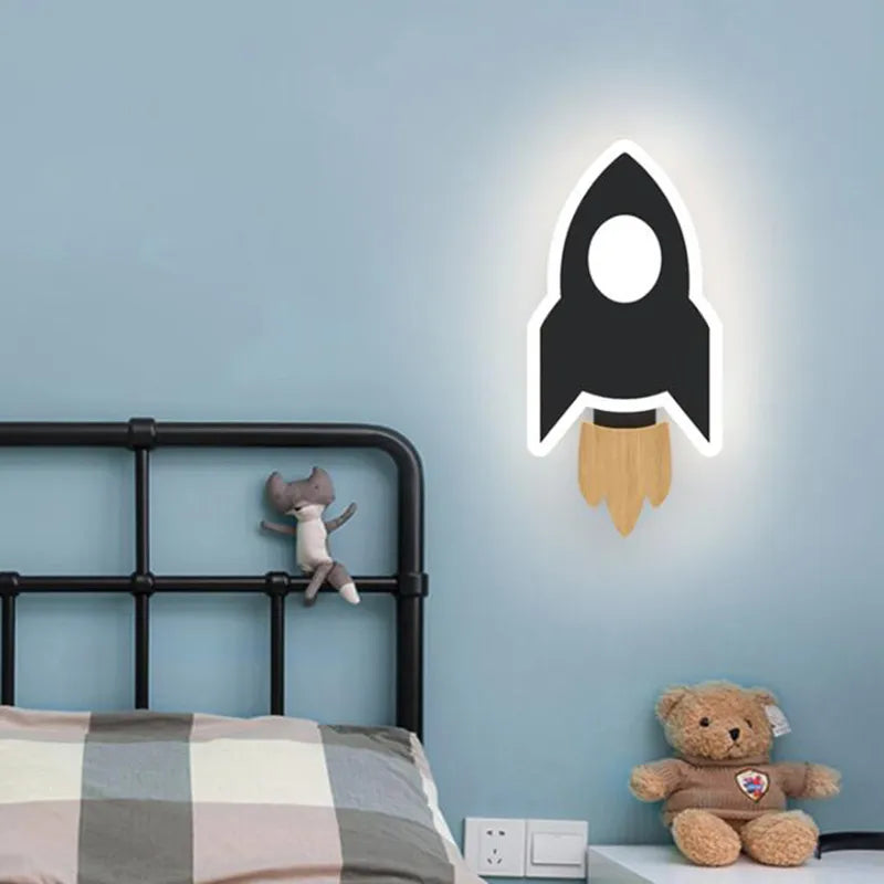 Cartoon raket led-wandlamp