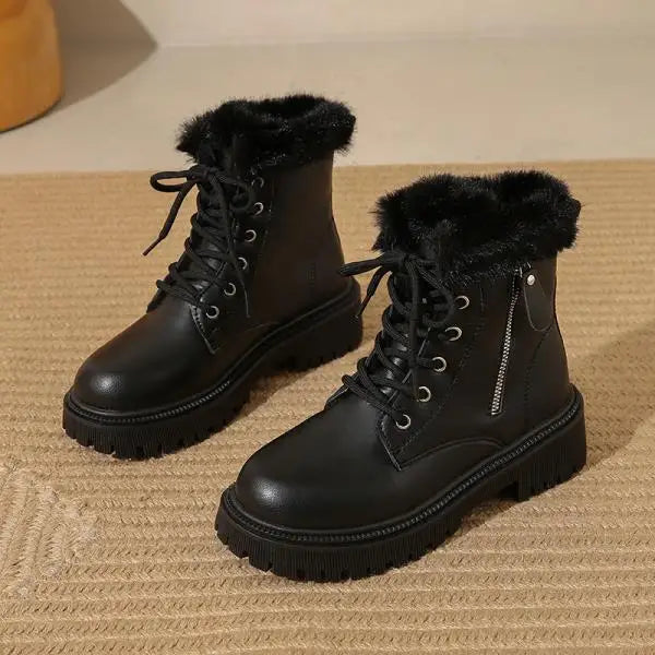 KARI | Eco-Leather Combat Winter Boots