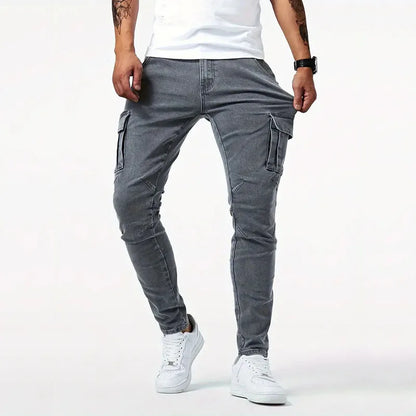 AARON | Denim-Cargo-Jeans