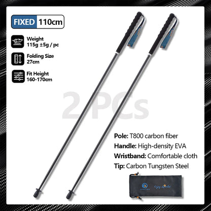 Carbon Fiber Hiking Poles Telescopic 2 Pack Lightweight
