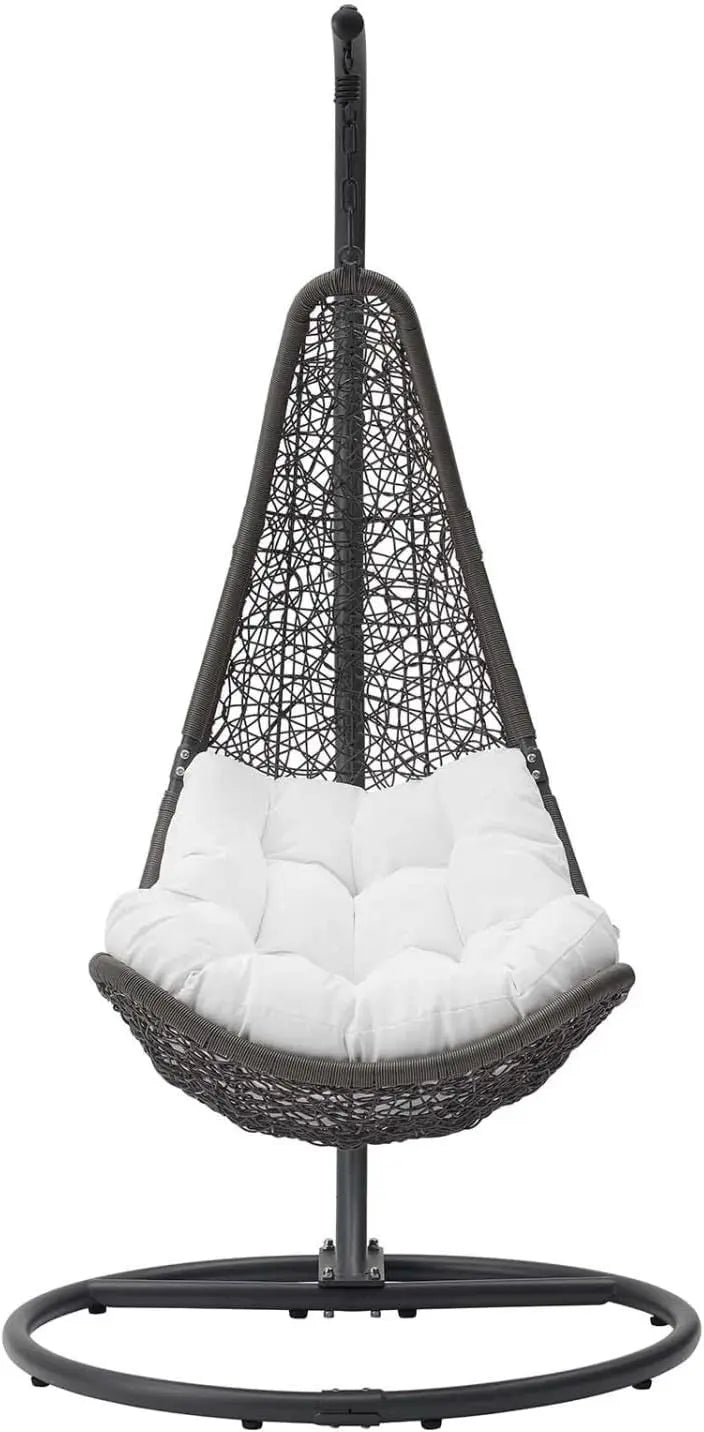 Ensemble de chaise balançoire en rotin tressé Modway Abate pour extérieur avec support