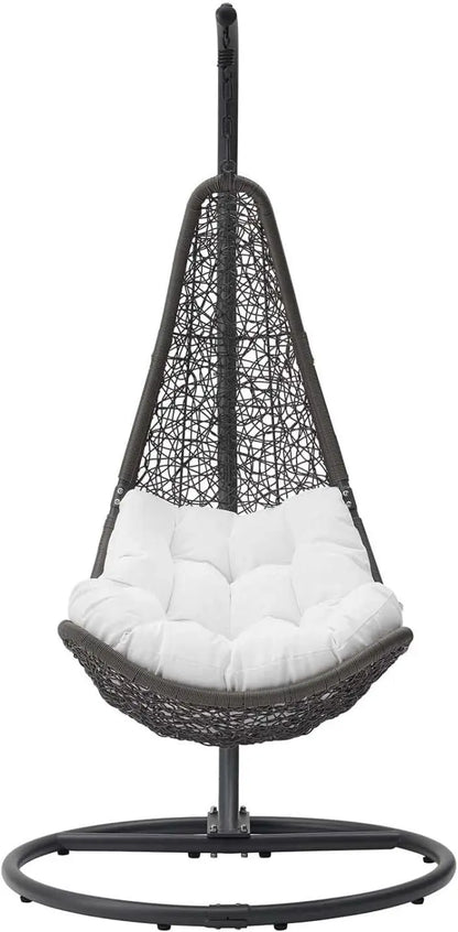 Ensemble de chaise balançoire en rotin tressé Modway Abate pour extérieur avec support