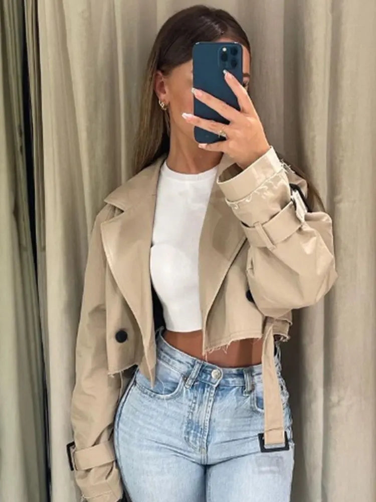 JANE | Cropped Trench Coat