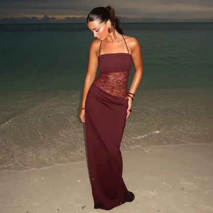 Lace Bodysuit Maxi Jurk