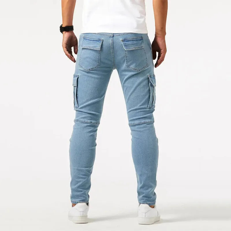 AARON | Denim-Cargo-Jeans