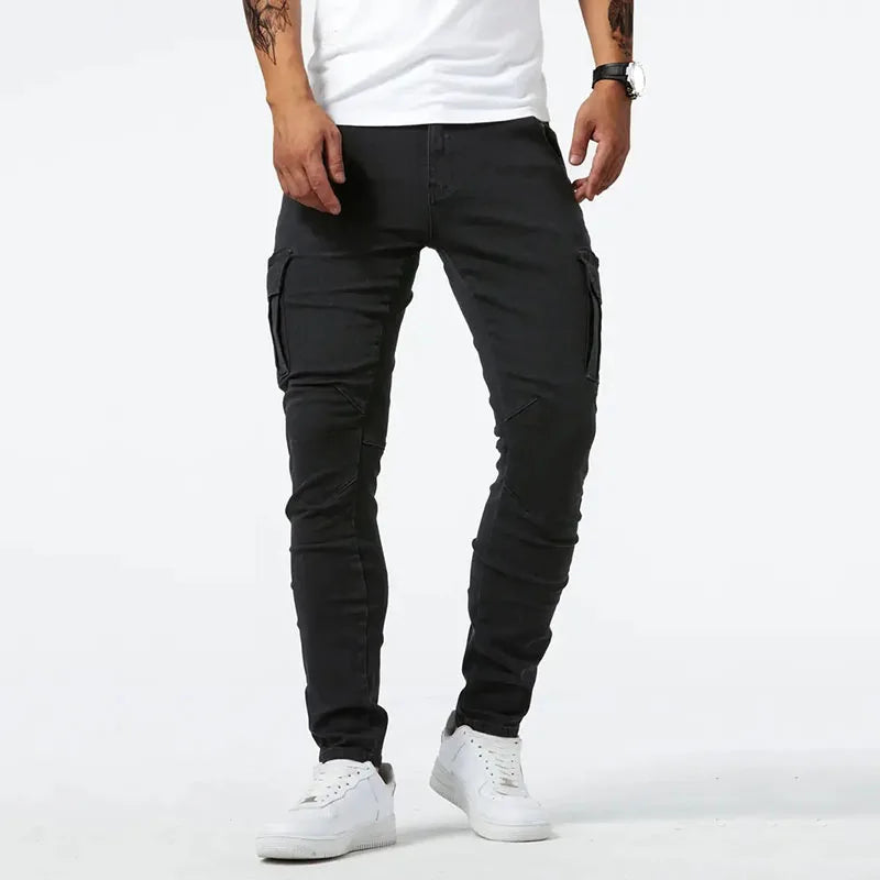 AARON | Denim Cargo Jeans