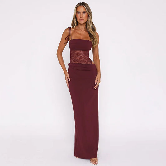 Lace Bodysuit Maxi Jurk