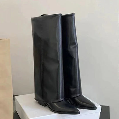 AOIFE | Bottes genoux repliables en éco-cuir