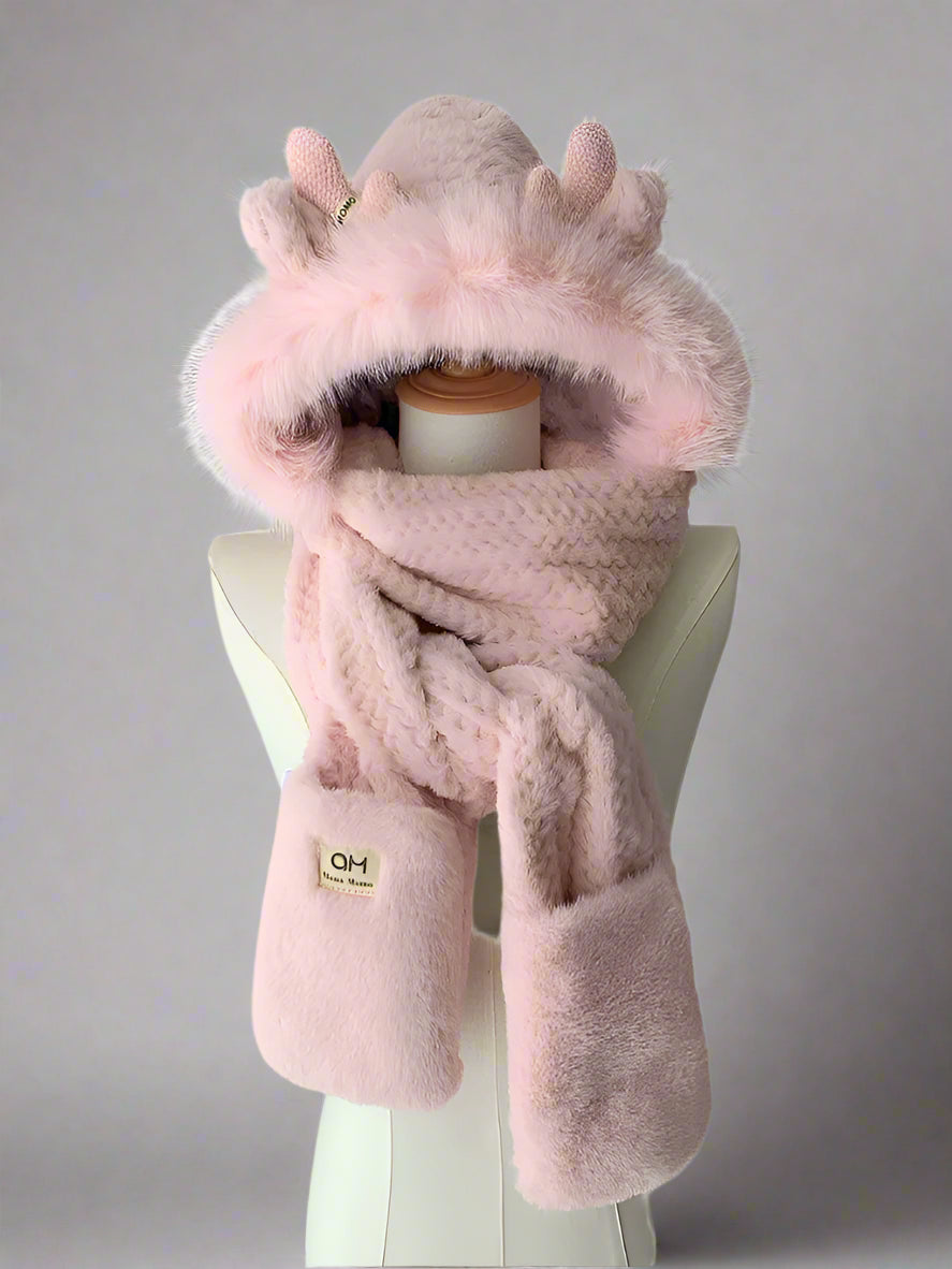 Plush Hat, Scarf & Mitten Set | ELKIE