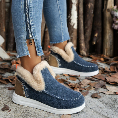 KIONA | Patchwork Eco-Suede Winter Booties