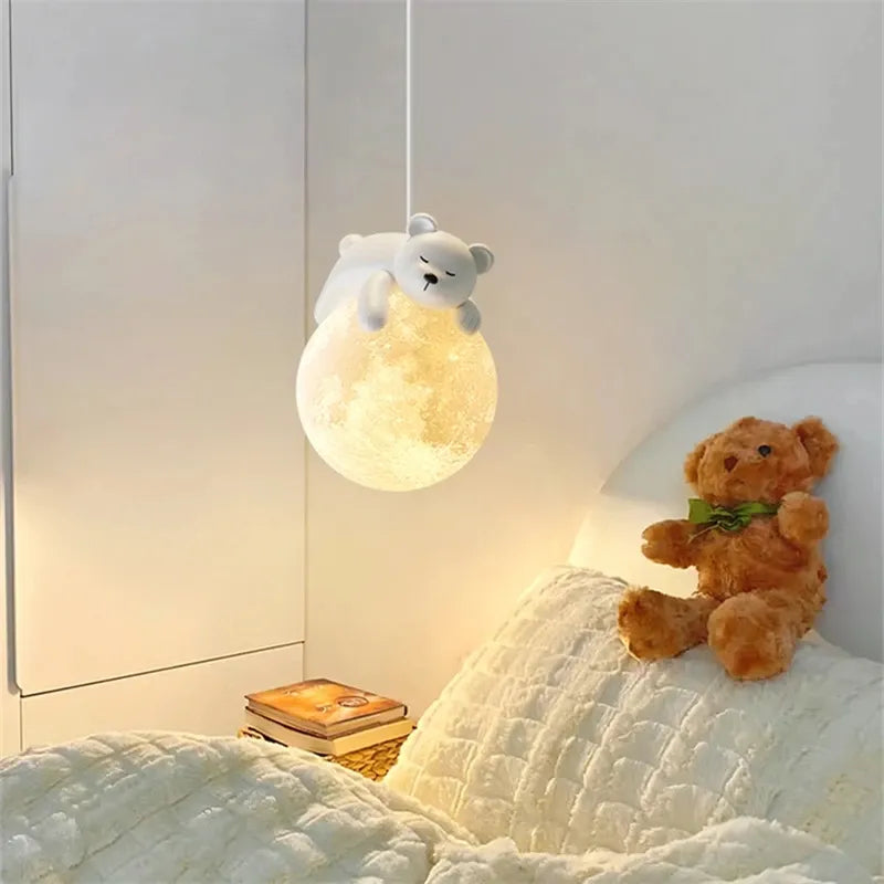 Pandantiv Urs și Iepuraș Lumină de Lună