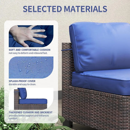 HobbyLane 7-teiliges modulares Gartenmöbel-Set aus PE-Rattan für den Außenbereich