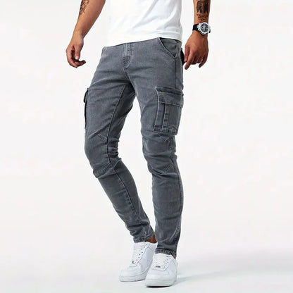 AARON | Denim-Cargo-Jeans