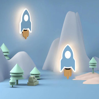 Cartoon Rocket Led Wall Lamp