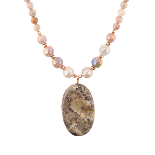 Collana Jasper Slab in Rosa