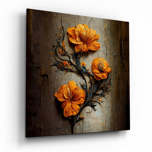 Arte de Pared de Vidrio Flores Atemporales || Colección de Diseñador