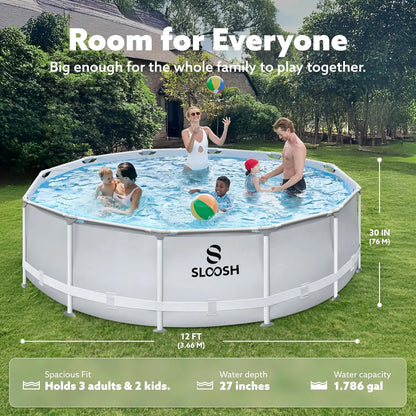 Joyfy Rund Udendørs Overjordisk Pool Sæt Med Filterpumpe