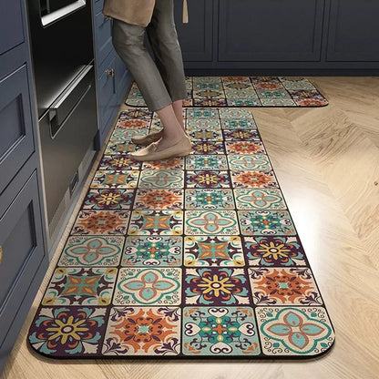 Non-slip Absorbent Bohemian Kitchen Mat