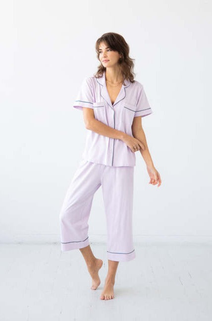 SALUA Klassiska Capri Pyjamas i Pima Bomull