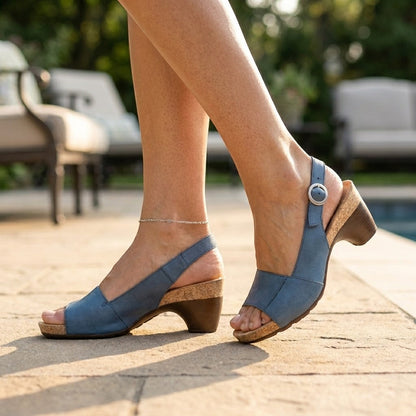 Sandals For Women | Supportive Block Heel With Peep-Toe Design 2