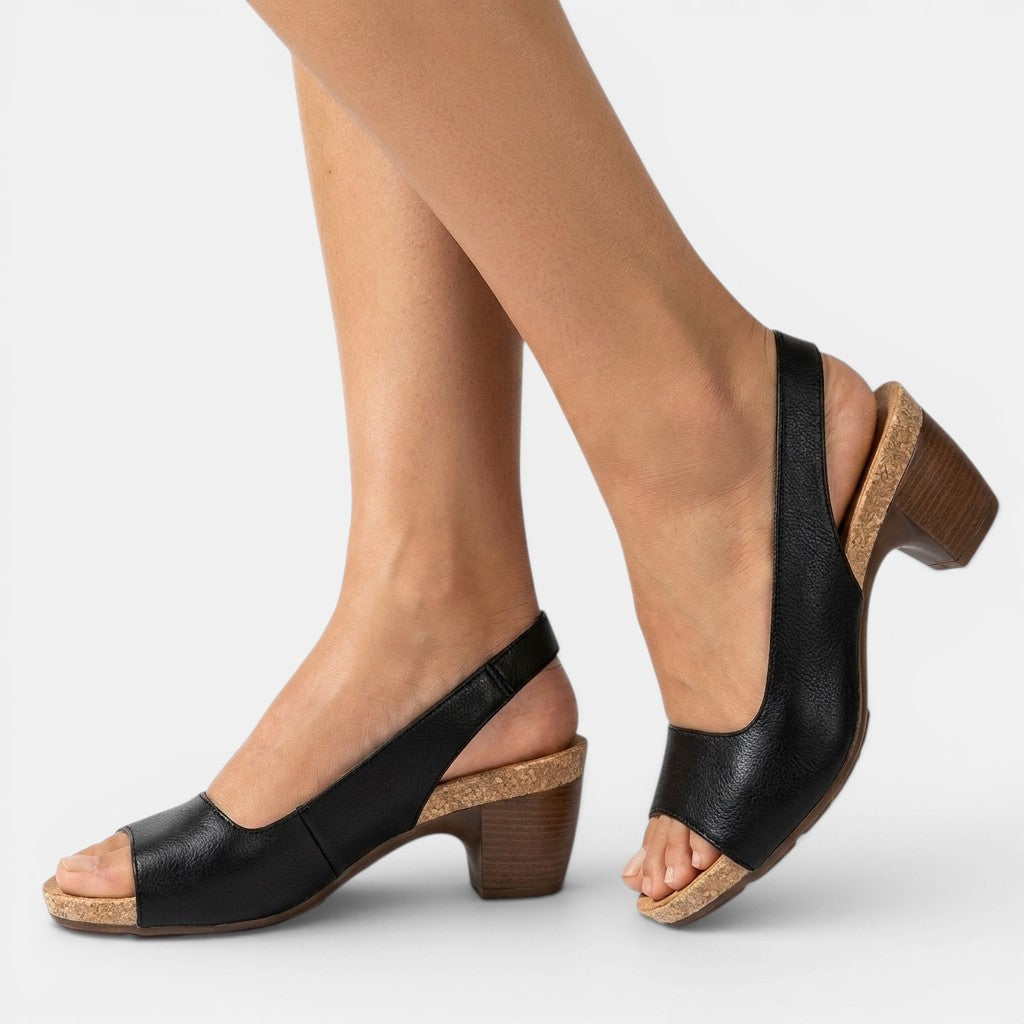Sandals For Women | Supportive Block Heel With Peep-Toe Design 3