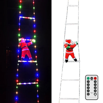 Santa Ladder Decor | Waterproof LED Christmas Decoration with Remote Control 0