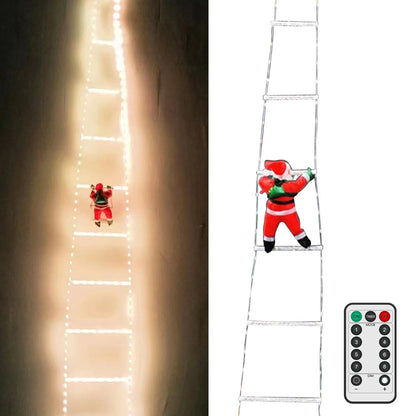 Santa Ladder Decor | Waterproof LED Christmas Decoration with Remote Control 4
